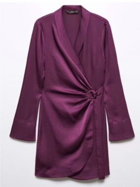 Mango Plum Wrap Dress